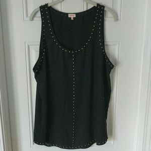 Pixley black studded tank top